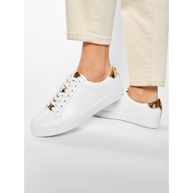 MICHAEL KORS Irving Glitter Chain Mesh and Leather Stripe Sneaker Size 75   eBay