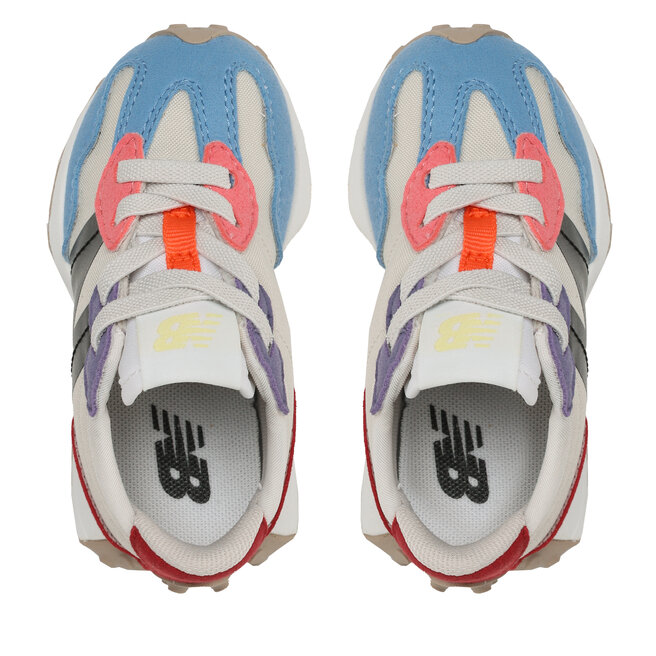New balance blanche bleu best sale
