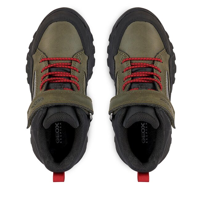 Geox Kotníková obuv Geox Simboys J36L0C 0MEFU C0754 S Dk Green/Red