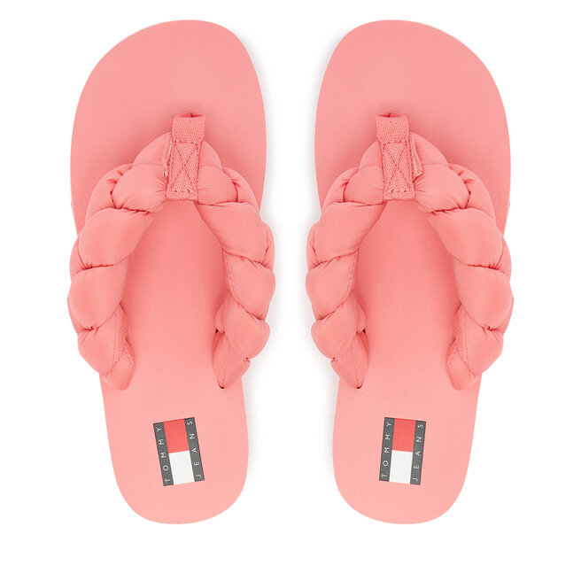 Japonki Tommy Jeans Braided Thong Beach Sandal EN0EN02877 Różowy -