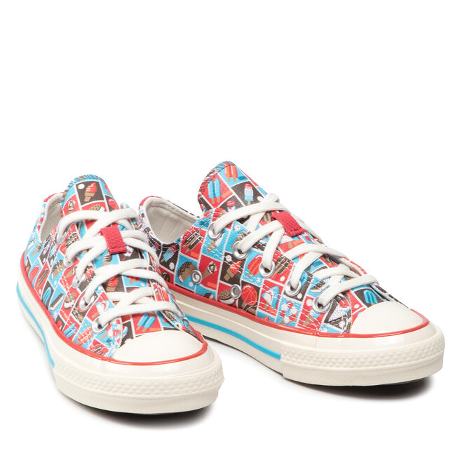 Converse Кецове Converse Chuck 70 Ox A00519C Soft Red/Baltic Blue/Egret