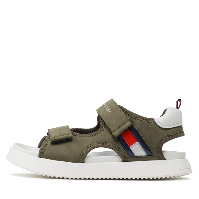 Tommy Hilfiger Szandál Tommy Hilfiger Flag Velcro Sandal T3B2-32906-1355 S Military/Green 414