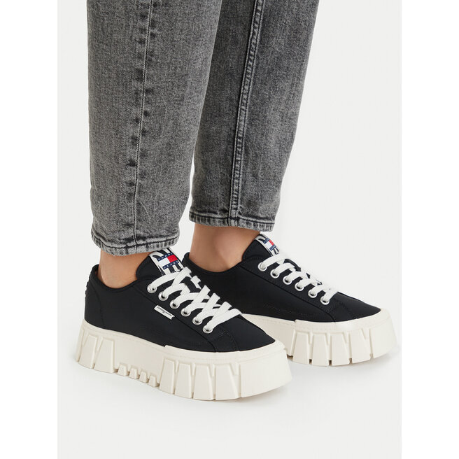 Sneakersy Tommy Jeans Tj Platform Sneaker Zebra EN0EN03070 Czarny