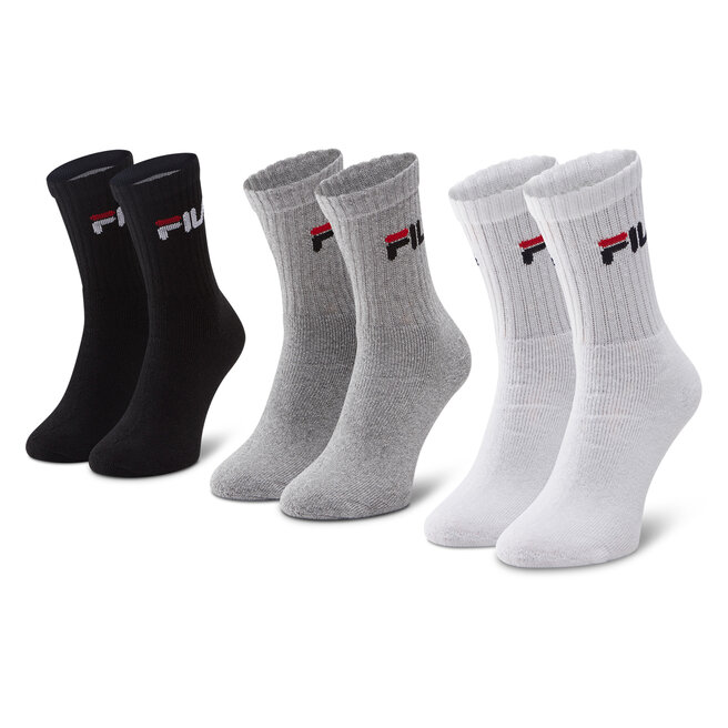 Zestaw 3 par wysokich skarpet unisex Fila - Szary