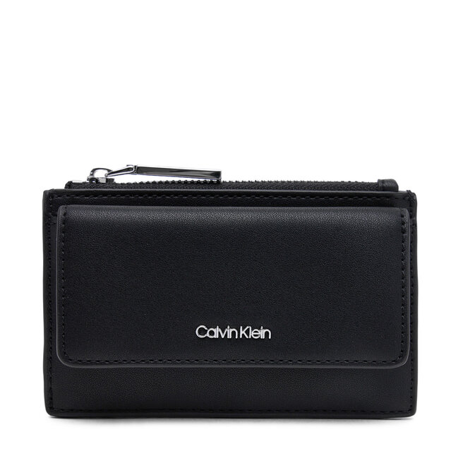 Duży Portfel Damski Calvin Klein Ck Must Zip Flap Cardholder - Czarny
