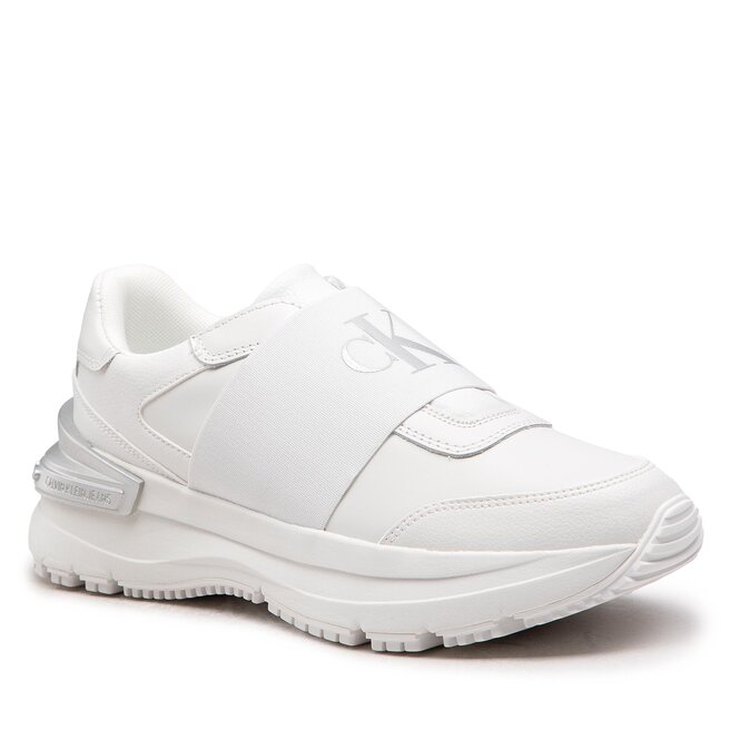 Sneakers Calvin Klein Jeans Chunky Runner Ribbon Lth YW0YW00800 White/Silver
