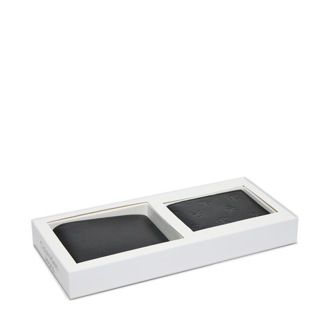 Zestaw portfel i etui na karty Calvin Klein Jeans Gift Bifold Aop - Czarny