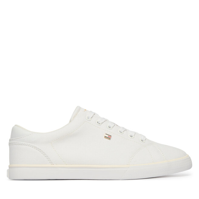 Tenisówki Tommy Hilfiger Th Low Profile Vulc Canvas FW0FW09102 Biały - kobiece
