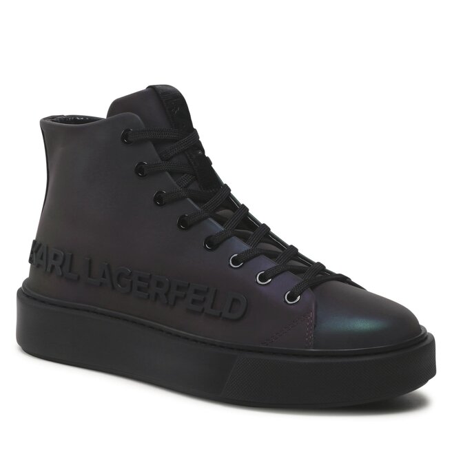 Sneakers KARL LAGERFELD KL52255I Black Lthr w/Iridescent Black imagine noua gjx.ro