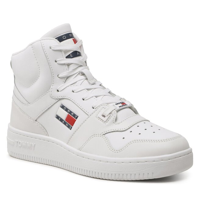 Sneakers Tommy Jeans Mid Cut Basket EM0EM01164 White YBR Basket imagine noua
