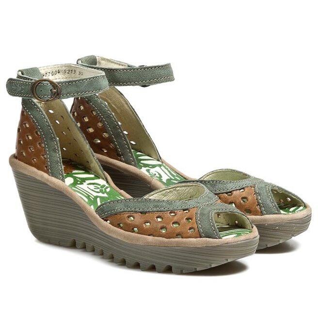 Sandales Fly London Ydel Perf P500477004 Camel Grey Beige