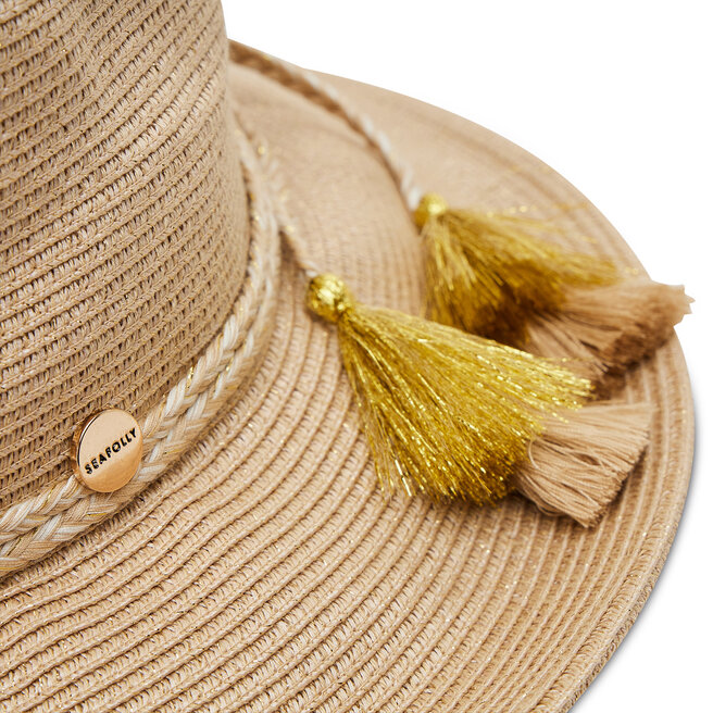 Seafolly Cappello Seafolly Shady Lady Collapsible Fedora 71299-HT Gold