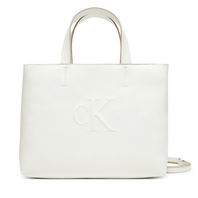 Torebka Calvin Klein Jeans Sculpted Mini Ew Tote - Biały