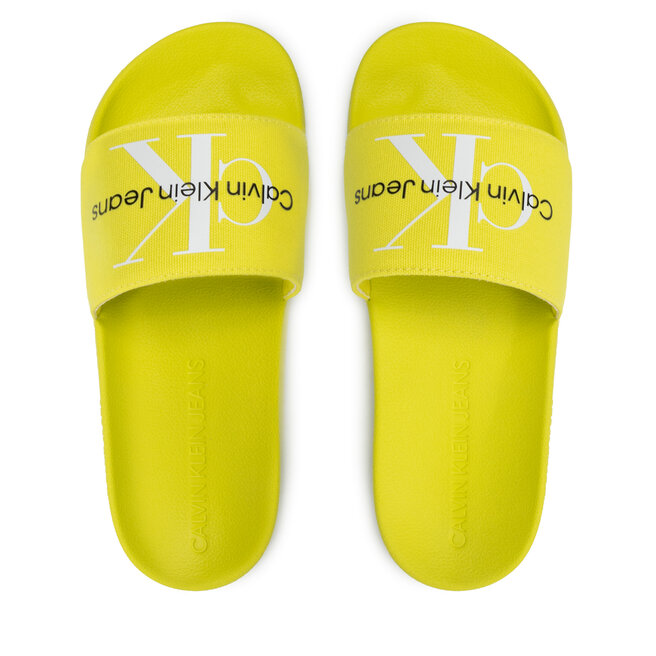 Calvin Klein Jeans Sandaler och Slip-ons Calvin Klein Jeans Slide Monogram Co YW0YW00103 Lemon Lime LRE