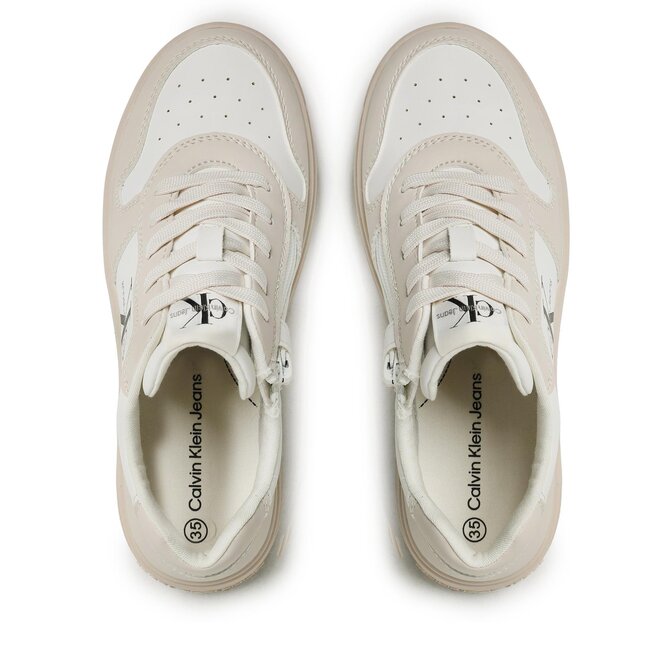 Calvin Klein Jeans Сникърси Calvin Klein Jeans Low Cut Lace-Up Sneaker V3X9-80552-1355 S Beige/Milk A360