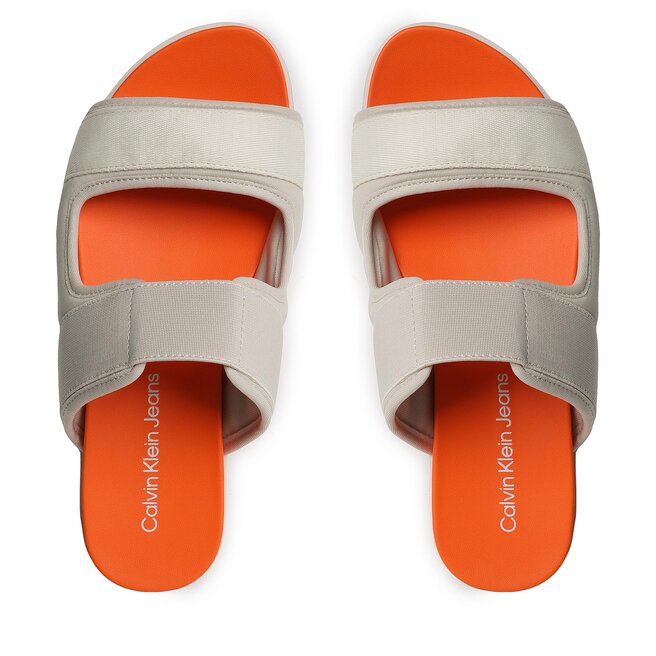 Calvin Klein Jeans Чехли Calvin Klein Jeans Flatform Sandal Webb YW0YW01074 Eggshell/Shocking Orange ACF