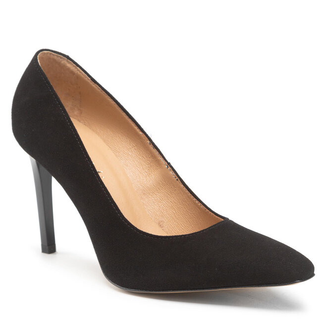 R.Polański High Heels R.Polański 1572 Czarny Zamsz