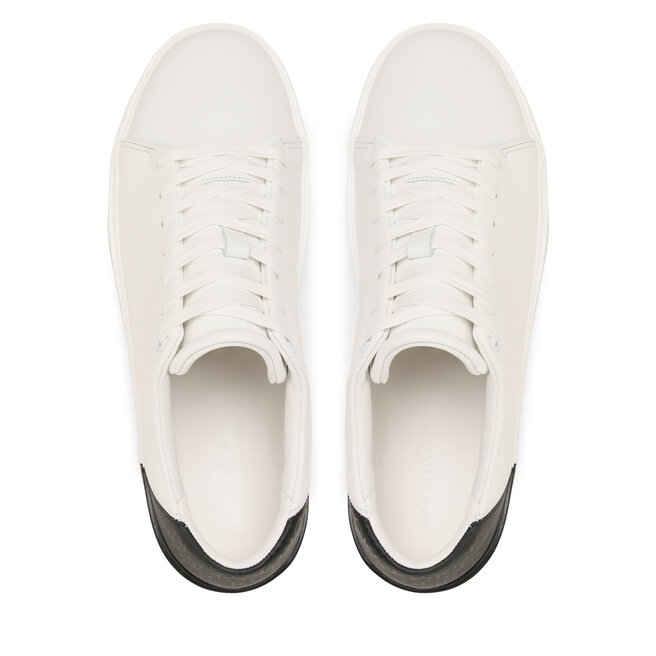 Calvin Klein Sneakersy Calvin Klein Low Lace Up Lth Mono HM0HM01236 White/Black 0K7