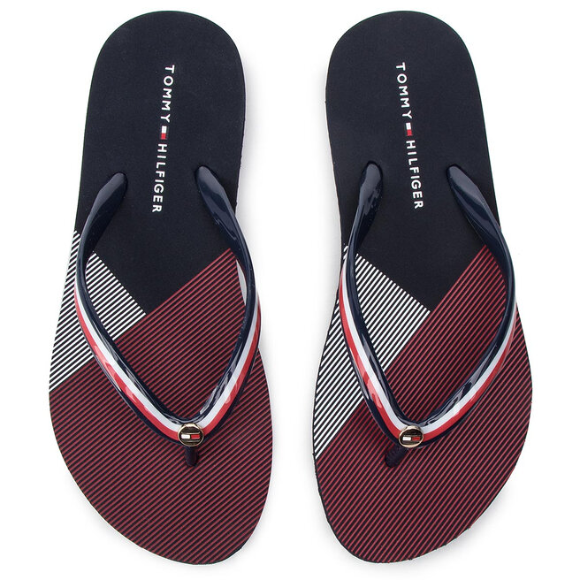 Tommy Hilfiger Flip flop Tommy Hilfiger Flat Beach Sandal Stripe Print FW0FW04043 Rwb 020
