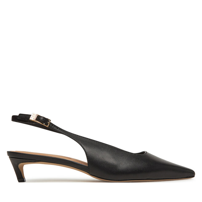 Sandały Tommy Hilfiger Squared Toe Kitten Slingback - Czarny