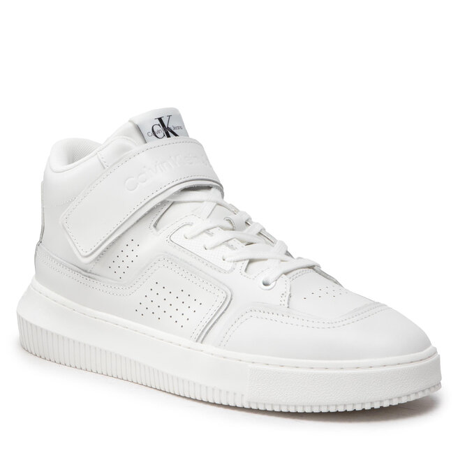 Sneakers Calvin Klein Jeans Chunky Cupsole Laceup Mid Lth-Pu YM0YM00426 Triple White 0K8 0K8 imagine noua gjx.ro