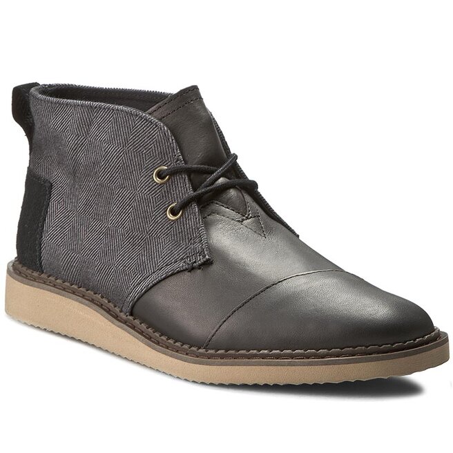 Boots Toms Mateo Chukka 10009180 Black Leather Herringbone