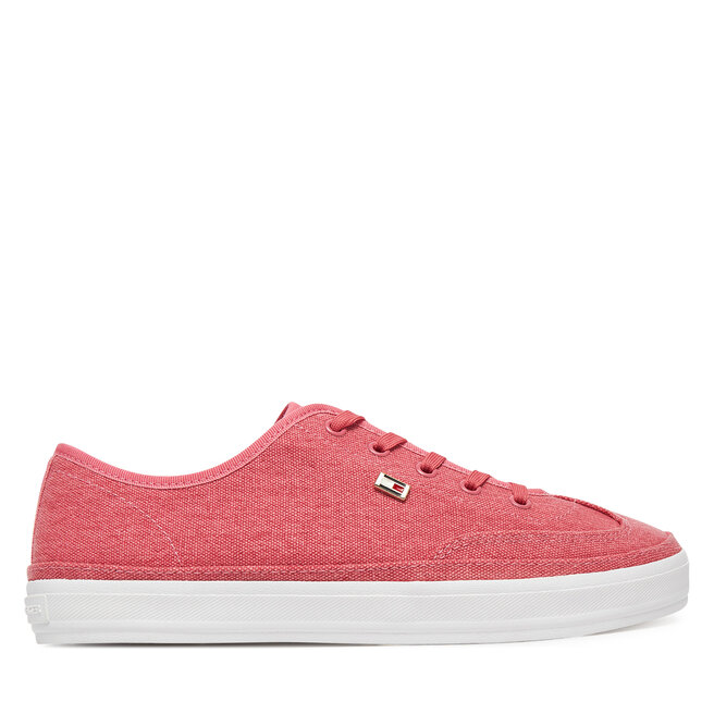 Sneakersy Tommy Hilfiger Washed Canvas Vulc Sneaker - Różowy