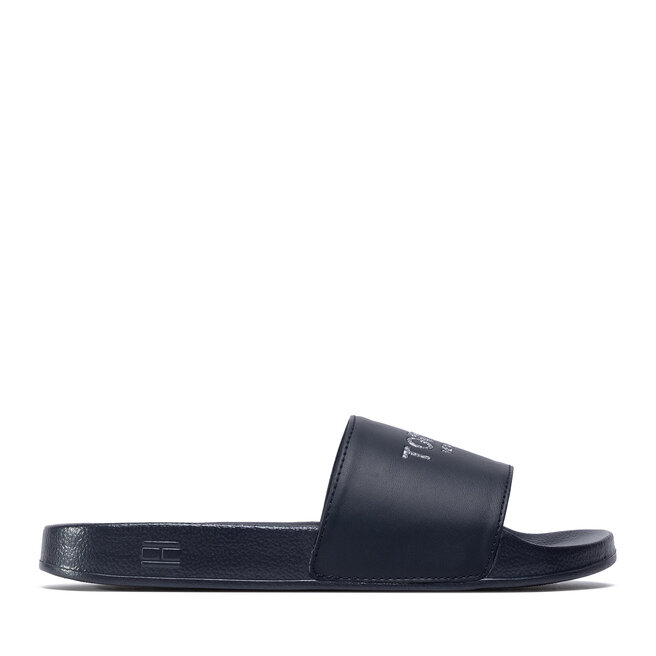 Klapki Tommy Hilfiger Th Glitter Pool Slide - Granatowy