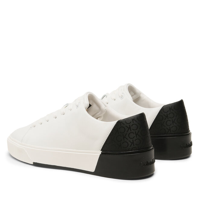 Calvin Klein Sneakersy Calvin Klein Low Lace Up Lth Mono HM0HM01236 White/Black 0K7