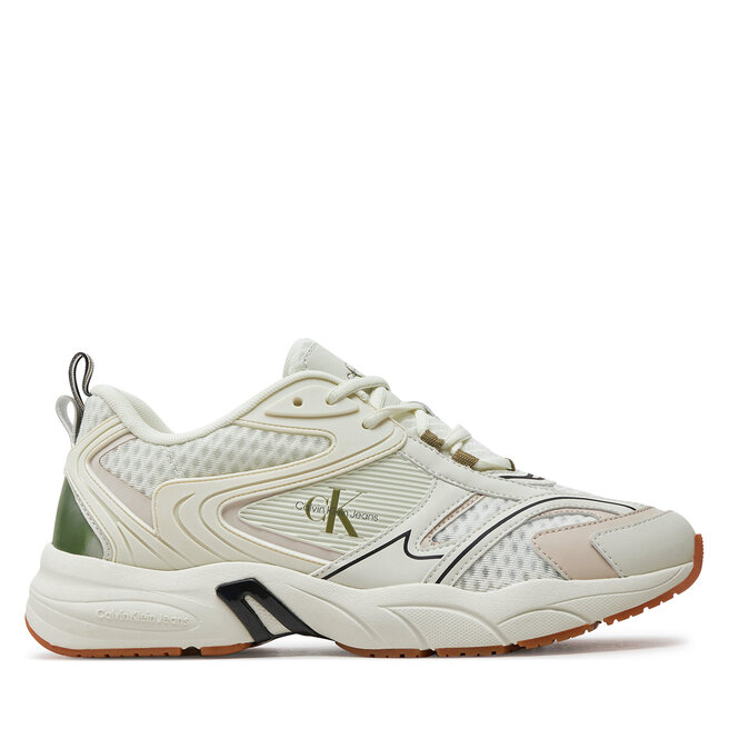 Sneakersy Calvin Klein Jeans Retro Tennis Low Mix Ml Met - Écru