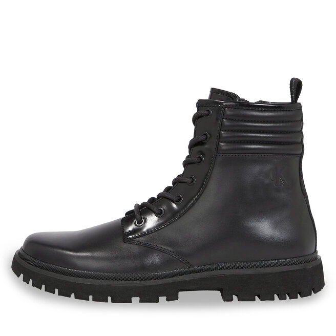 Calvin Klein Jeans Ghete Calvin Klein Jeans Eva Mid Laceup Boot Lth YM0YM00837 Triple Black 0GT
