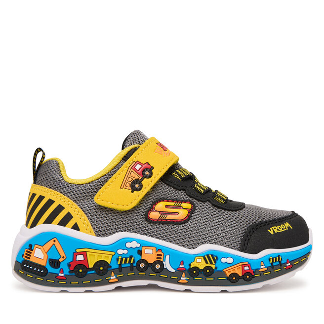 Sneakersy Skechers Play Scene 407312N/BKYL Szary - chłopięce