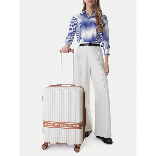 Walizka średnia Beverly Hills Polo Club CEO-BHPC-WAL-008-M Beżowy -
