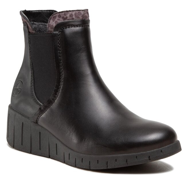 Botine Rieker Y1383-01 Schwarz
