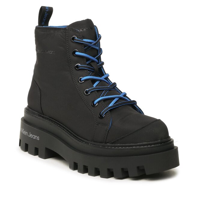 Trappers Calvin Klein Jeans Toothy Combat Boot Softny YW0YW00948 Black BDS CALVIN KLEIN JEANS imagine noua