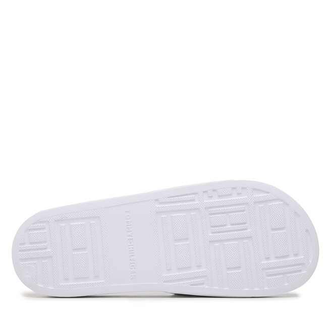 Tommy Hilfiger Șlapi Tommy Hilfiger Rubber Th Monogram Pool Slide FM0FM04464 White YBS