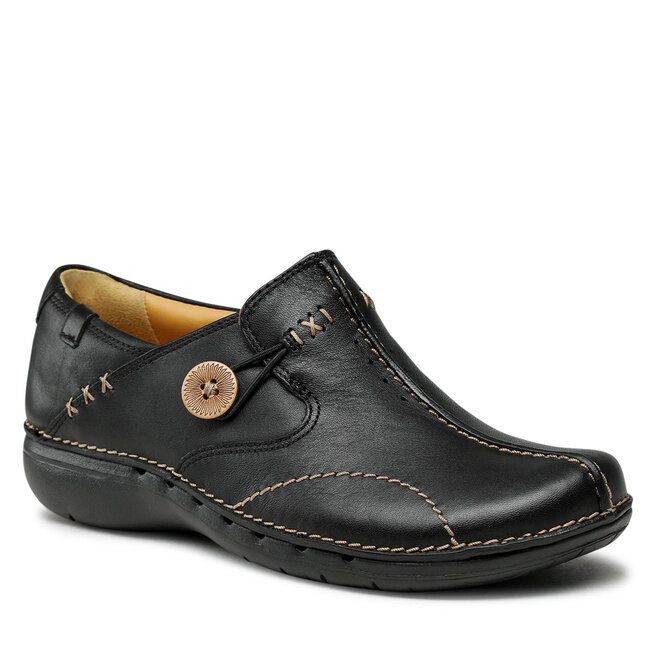 Pantofi Clarks Un Loop 203128374 Black Leather