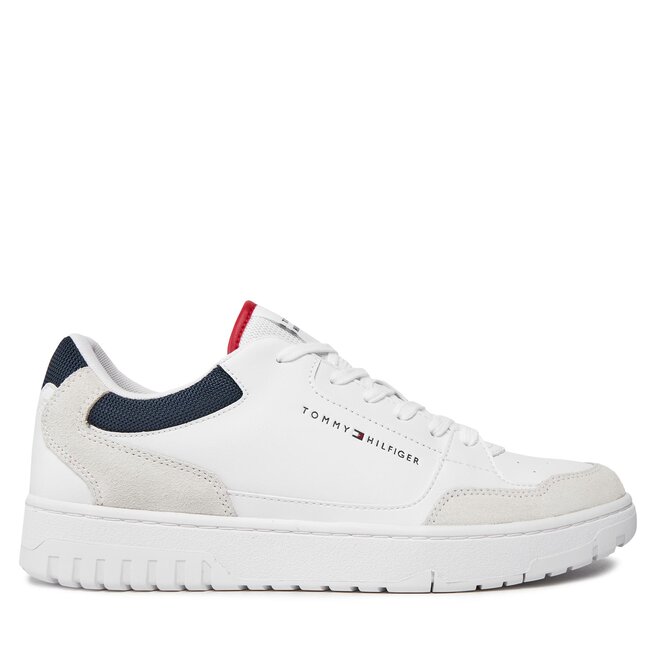 Sneakersy Tommy Hilfiger Th Basket Core Lth Mix Ess - Biały