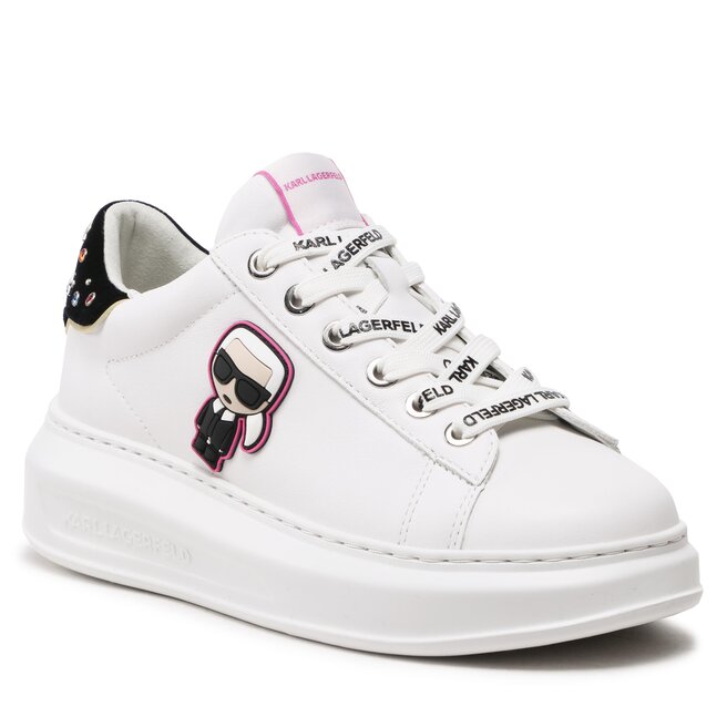 Sneakers KARL LAGERFELD KL62547 White Lthr epantofi-Femei-Pantofi-Sneakerși imagine noua