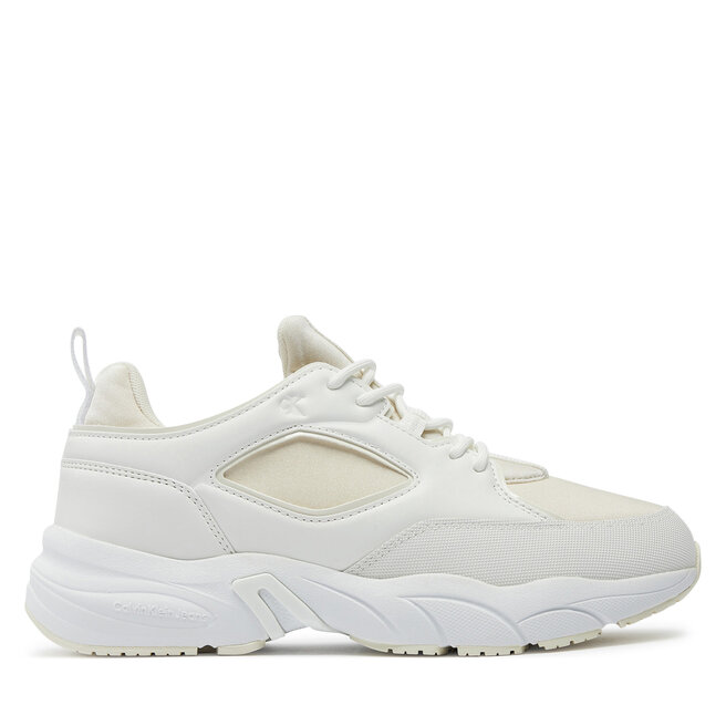 Sneakersy Calvin Klein Jeans Retro Tennis Low Lace Mix Mg Mtr - Écru