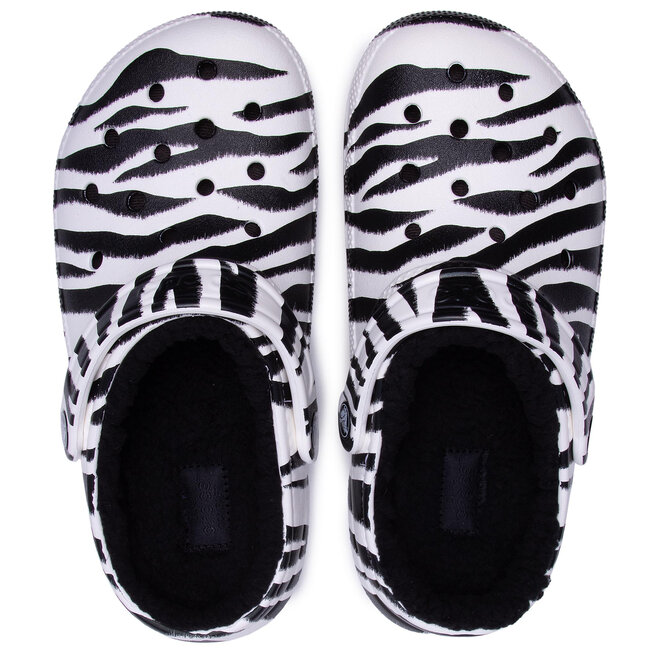 Klapki Crocs Classic Lined Animal Print Clg 206559 Black/Zebra Print