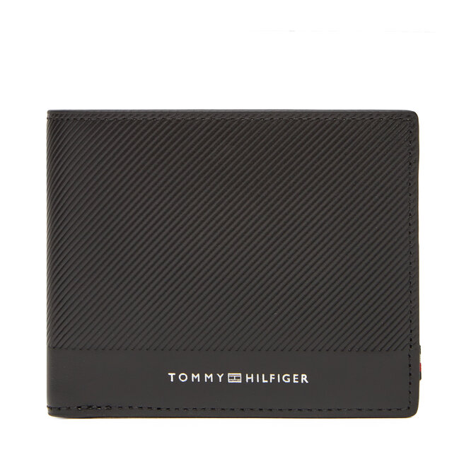 Duży Portfel Męski Tommy Hilfiger Th Foundation Mini Cc Wallet - Czarny