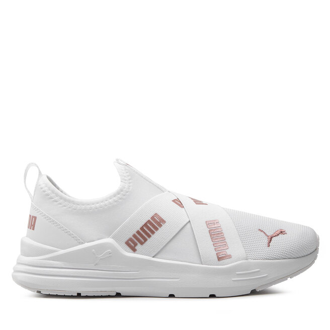 White puma slip ons discount