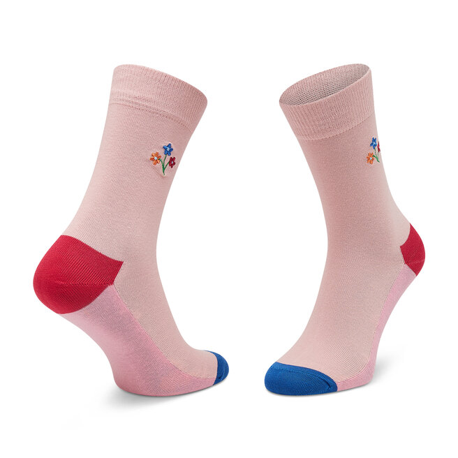 Σετ 3 ζευγάρια ψηλές κάλτσες unisex Happy Socks XFLO08-3300 Ροζ