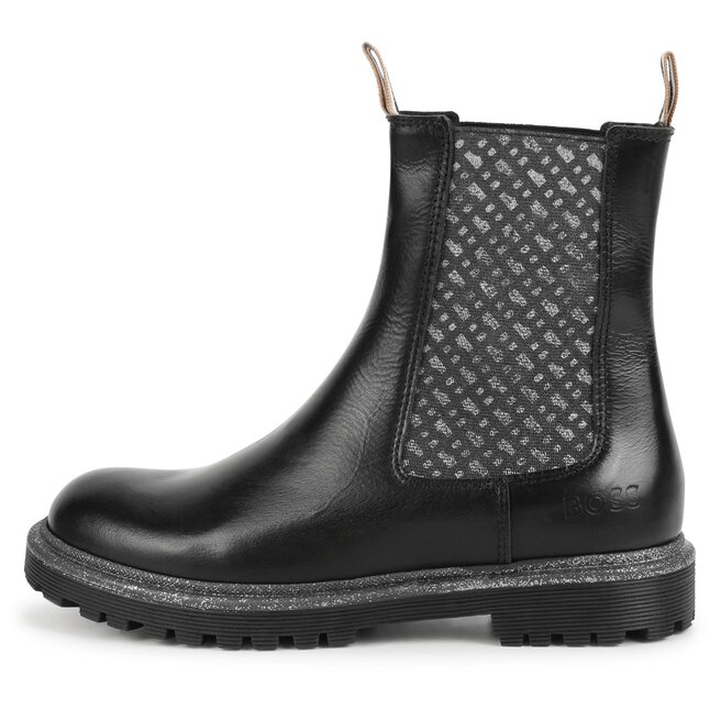 Boss Kotníková obuv s elastickým prvkem Boss J19088 M Black 09B
