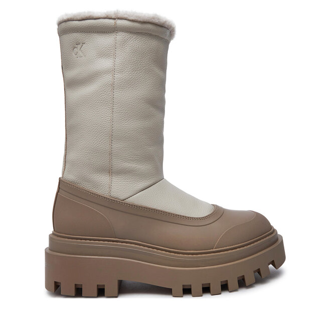 Śniegowce Calvin Klein Jeans Flatform Chelsea Boot Padded - Beżowy