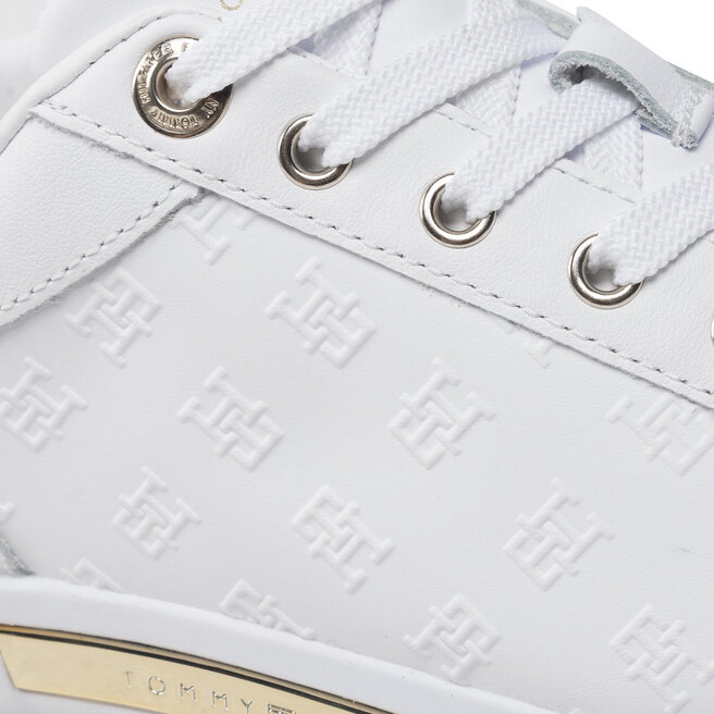 Superge Tommy Hilfiger Embossed Monogram Sneaker FW0FW06735 White/Gold