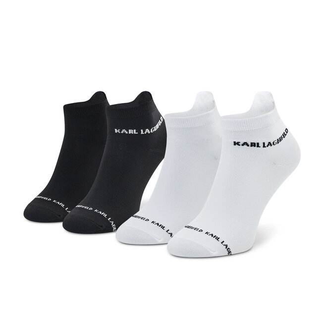KARL LAGERFELD Set di 2 paia di calzini corti da donna KARL LAGERFELD 220W6001 Blck/Wht A998