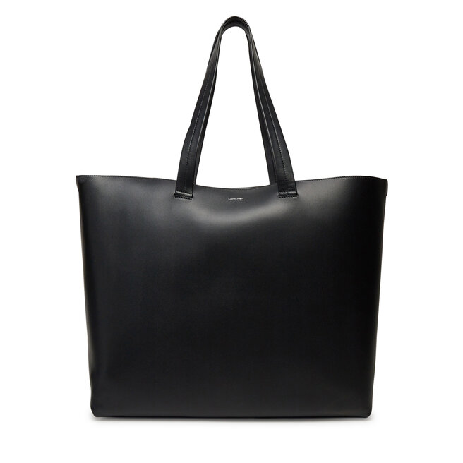 Torba Calvin Klein Ck Premium Leather E/W Tote Xl - Czarny