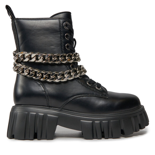 Botki Buffalo Lion Lace Up T-Chain - Czarny